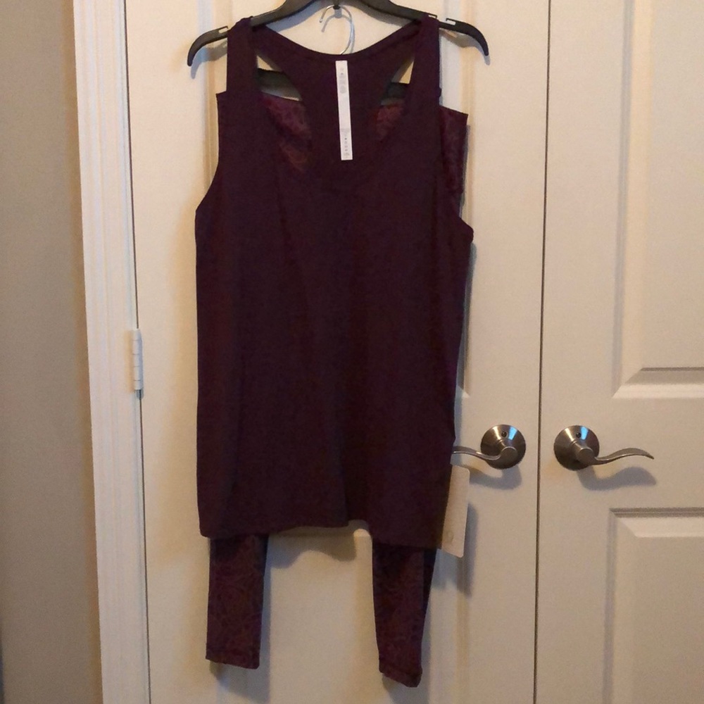 Lululemon tank and crop pants size 12